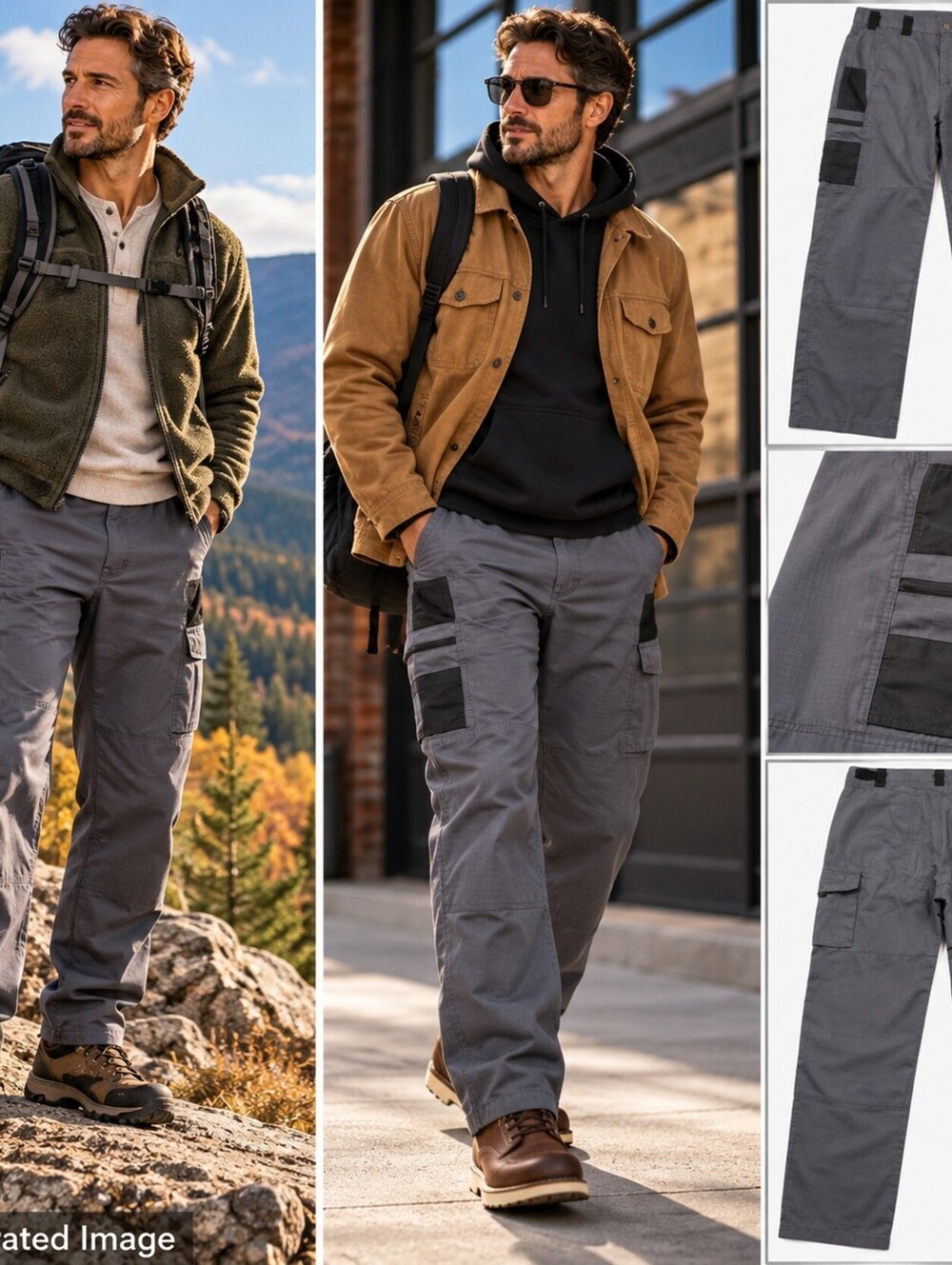 Outdoor Tactics Tactical Cargo Pants Mens 2XL Gray Ripstop Utility Work Hiking
